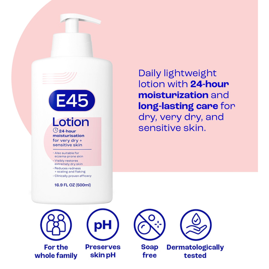 E45 Moisturising Lotion for Dry & Sensitive Skin 500 ml, image 2