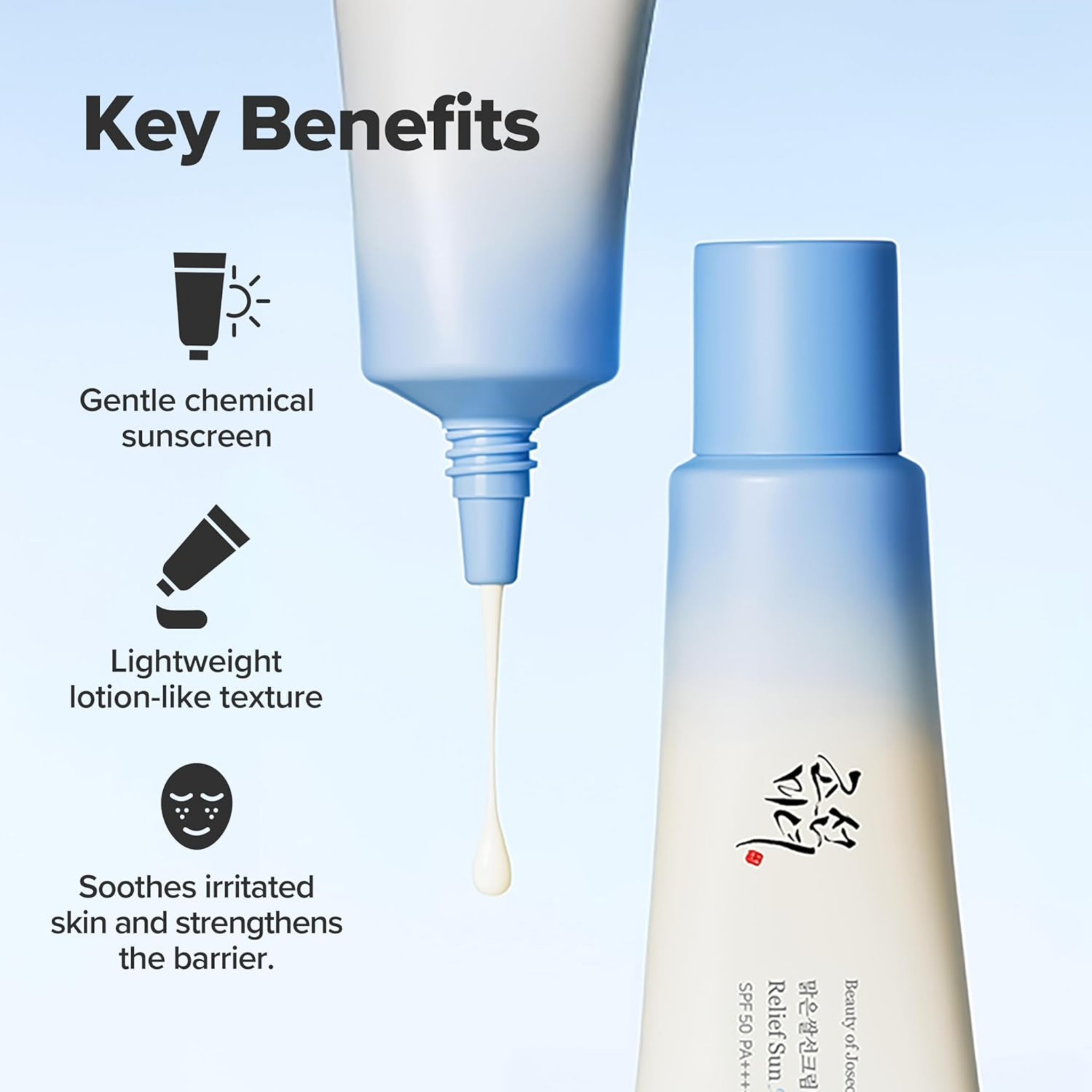 Beauty of Joseon Relief Sun Aqua-Fresh Sunscreen Rice + Panthenol SPF 50+ PA++++ Lightweight Daily UV Protector for Acne-Prone Sensitive Skin