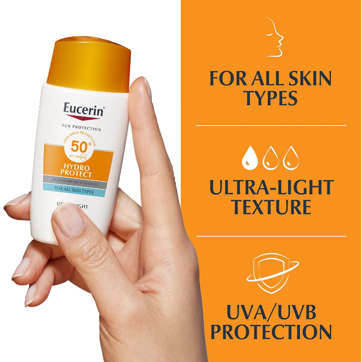 Eucerin Sun Face Hydro Protect Ultra-Light Fluid SPF 50+ 50ML, image 4