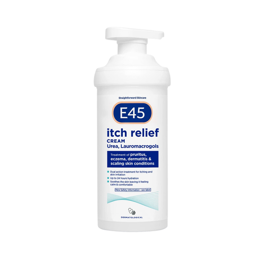 E45 Itch Relief Cream for Eczema, Dry Skin & Dermatitis 500G