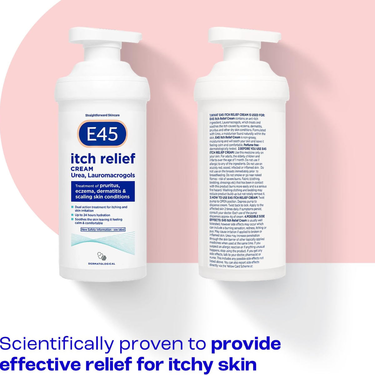 E45 Itch Relief Cream for Eczema, Dry Skin & Dermatitis 500G, image 2