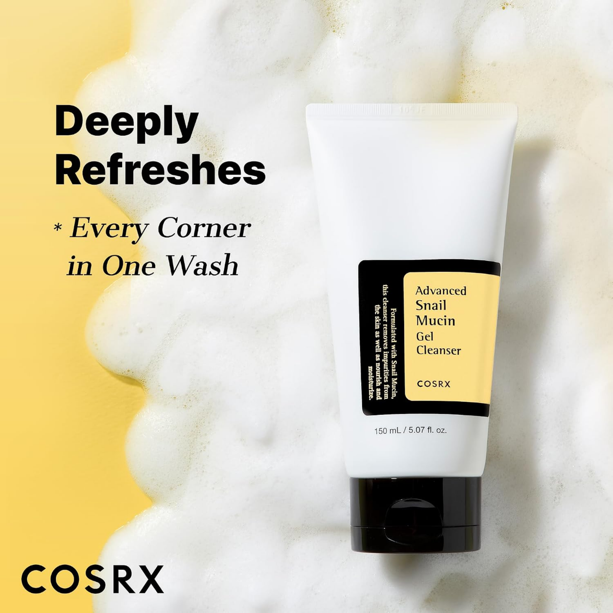 Cosrx Advance Snail Mucin Gel Cleanser 150ML, image 5
