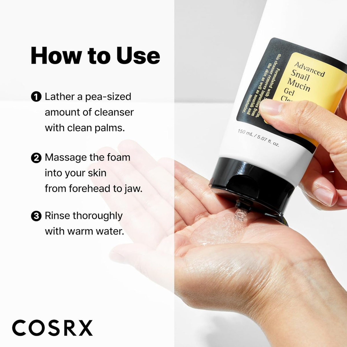 Cosrx Advance Snail Mucin Gel Cleanser 150ML, image 7