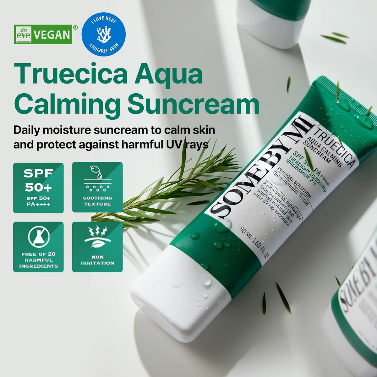 Some By Mi Truecica Aqua Calming Sun Cream SPF50+ 50Ml - image 2 of 5