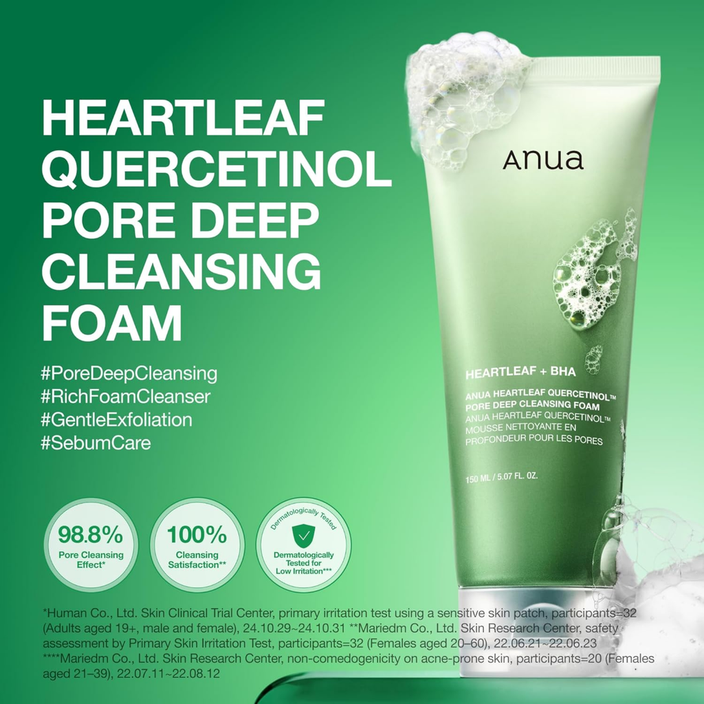 Anua Heartleaf Quercetinol Pore Deep Cleansing Foam 150ML