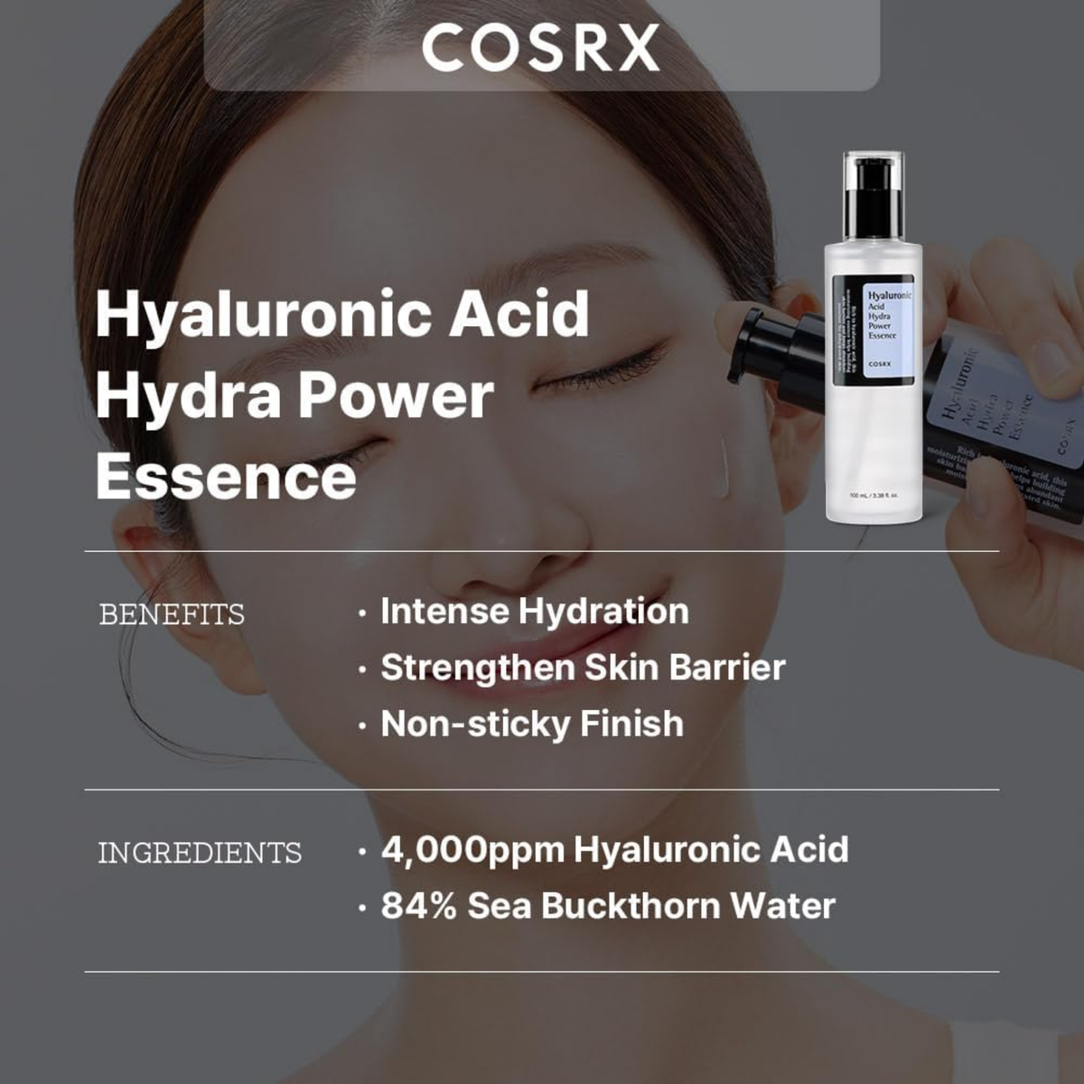 COSRX Hyaluronic Acid Hydra Power Essence 100ml, image 2
