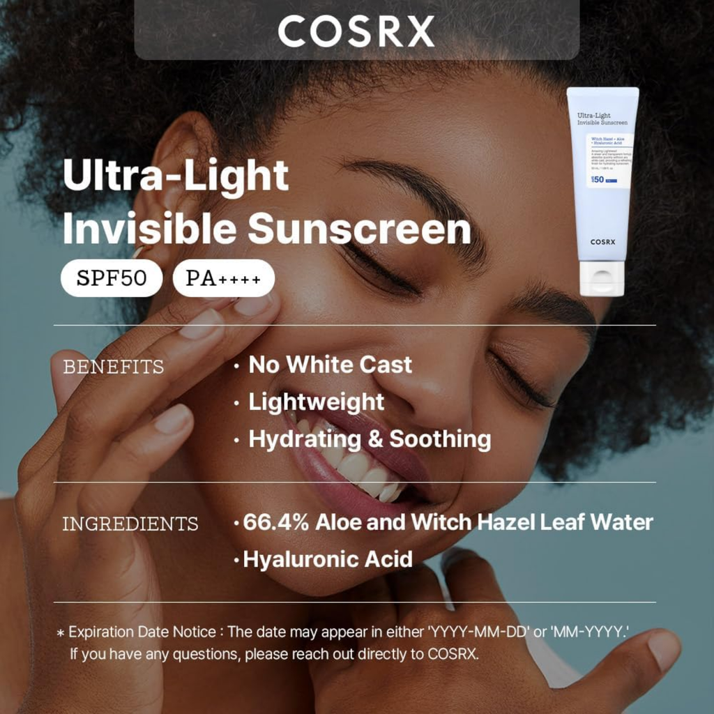 COSRX Ultra-Light Invisible Sunscreen SPF 50 Face Moisturiser 50ml