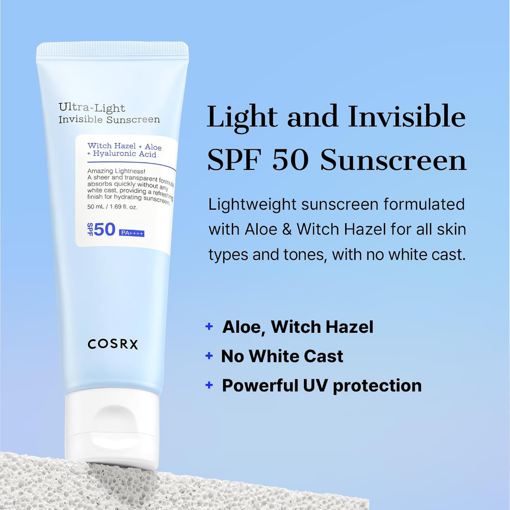 COSRX Ultra-Light Invisible Sunscreen SPF 50 Face Moisturiser 50ml