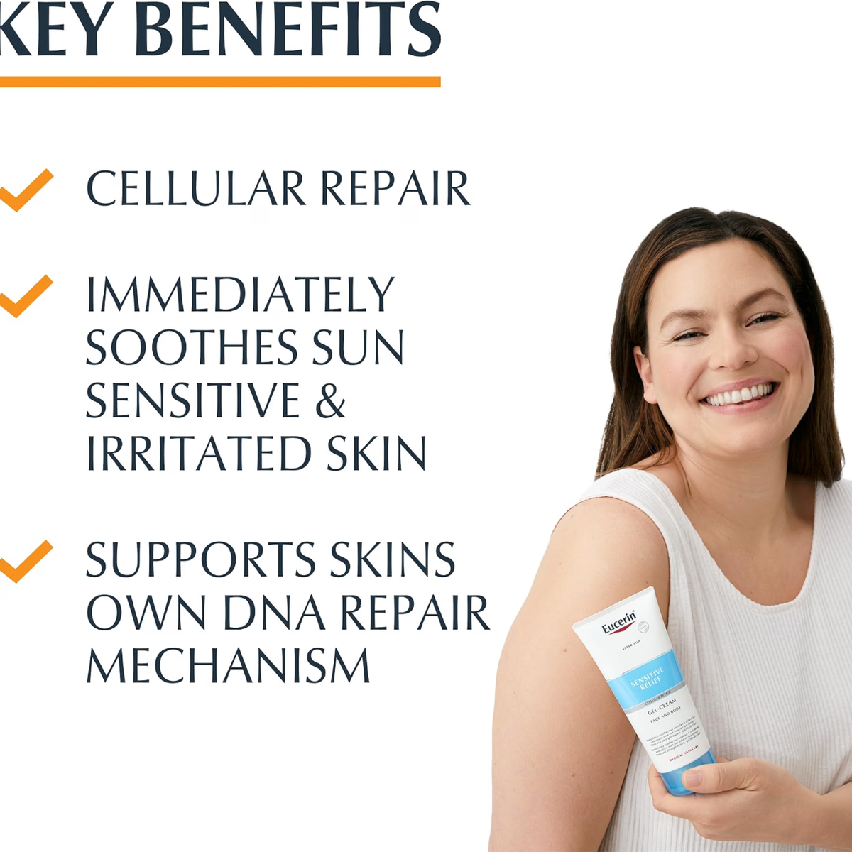 Eucerin After Sun Sensitive Relief Gel-Cream 200ML, image 3