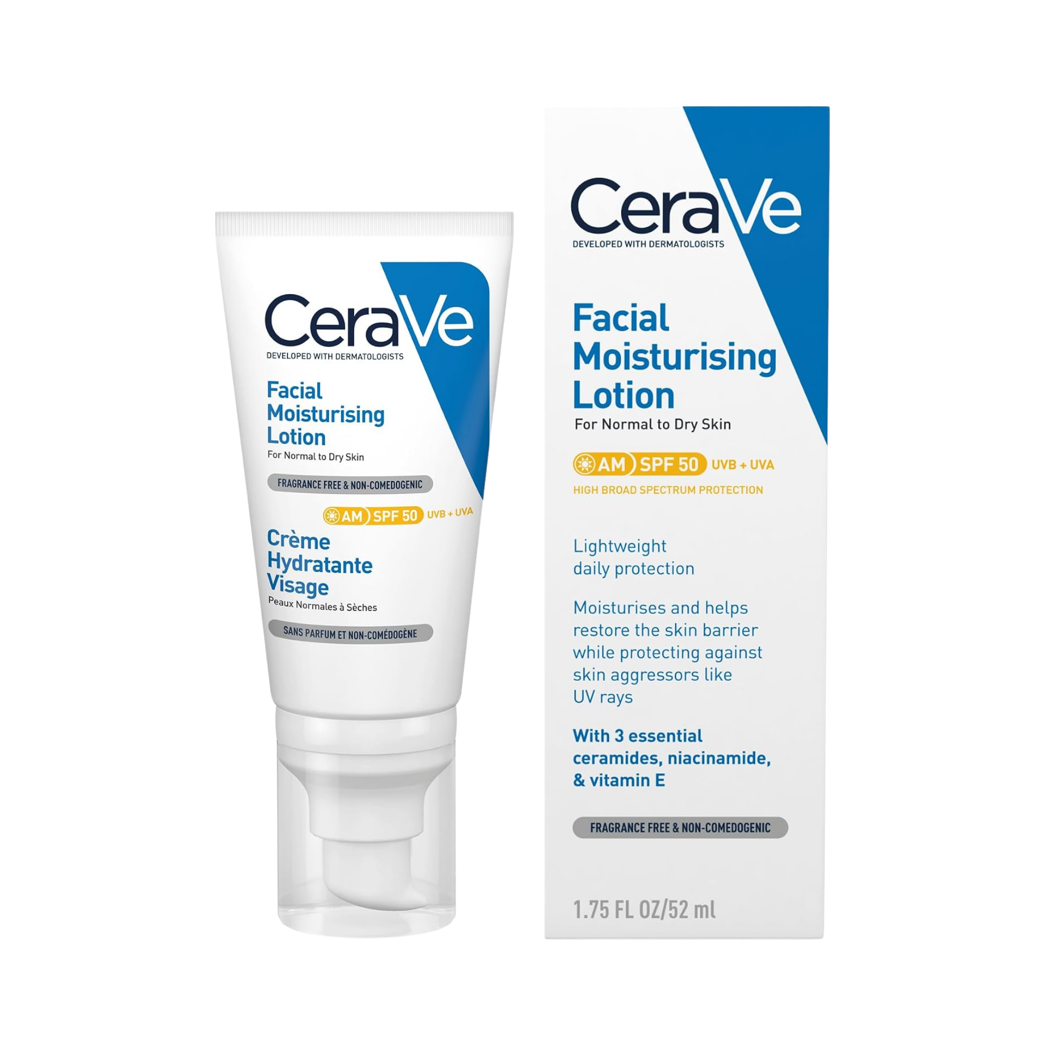 CeraVe AM Facial Moisturising Lotion SPF50 52ML
