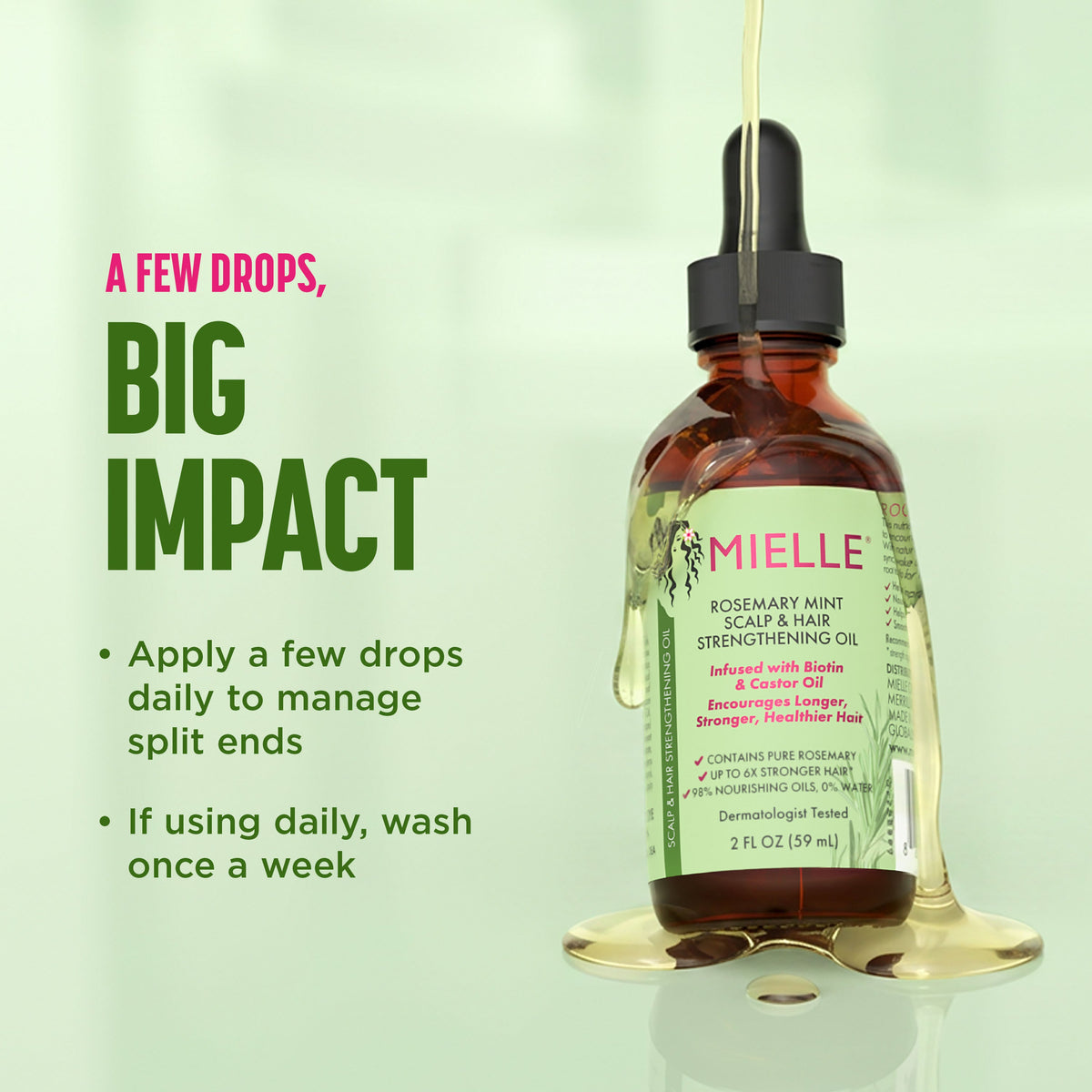 Mielle Rosemary Mint Scalp & Hair Strengthening Oil 2oz - image 11 of 14