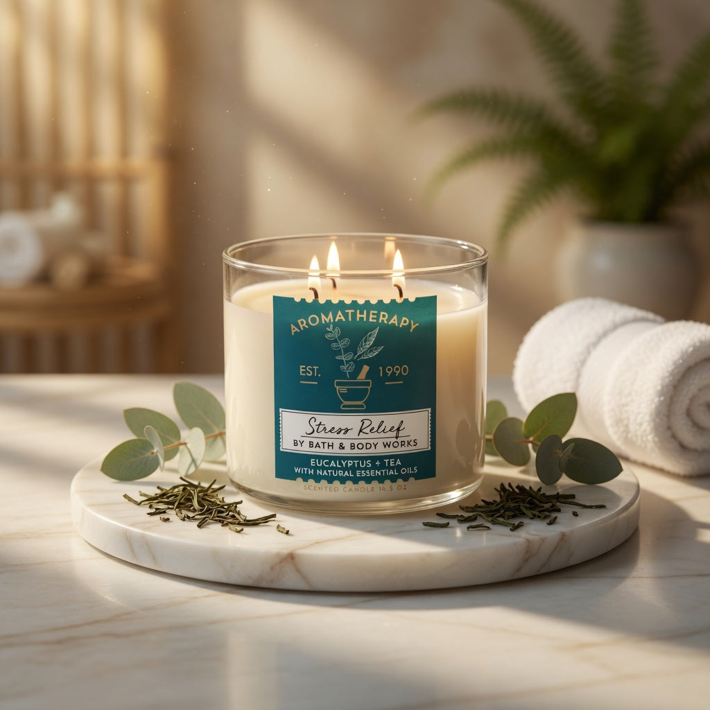 Bath & Body Works 3-Wick Candle Stress Relief Eucalyptus 411g